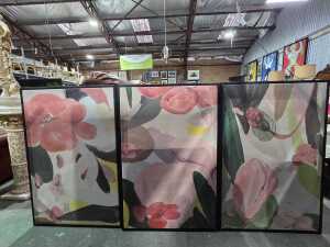 Group of three floral prints