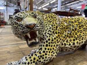 Italian Ceramic Leopard Sculpture - 2