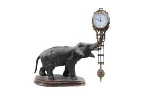 Antique German elephant mystery swing clock