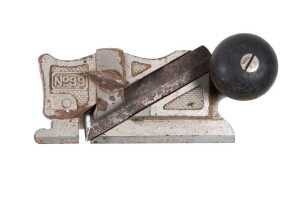 Three antique Stanley tools including No. 94 butt gauge and Nos. 98 and 99 side rabbet planes - 3