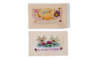Six World War I silk embroidered postcards, mostly French - 2