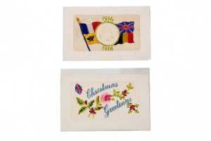 Six World War I silk embroidered postcards, mostly French - 3