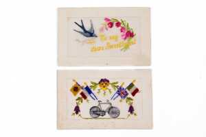 World War I silk embroidered postcards, mostly French - 3