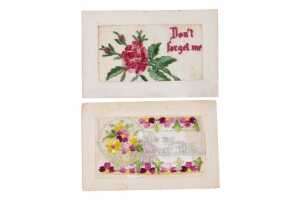 World War I silk embroidered postcards, mostly French - 4