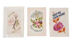 Six World War I silk embroidered postcards, mostly French - 3