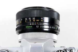 Canon FTb SLR film camera with Canon FD 55mm f1.2 S.S.C. lens - 2