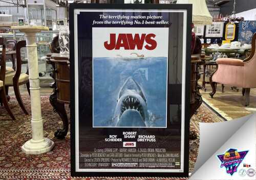 Reproduction Jaws Poster signed by Steven Spielberg and others