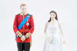 Pair of Royal Doulton Royal Wedding Day porcelain figures - 2