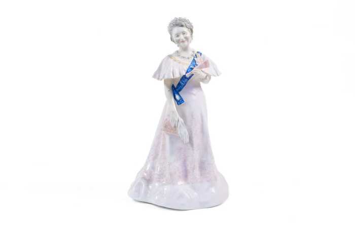 Royal Worcester trial piece 'Her Majesty Queen Elizabeth The Queen Mother' porcelain figure