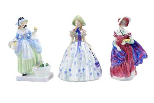 Three Royal Doulton porcelain lady figures