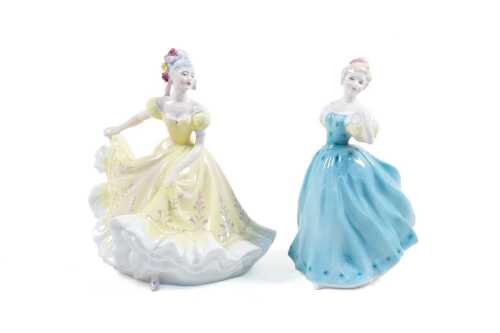 Two Royal Doulton porcelain lady figures
