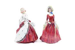 Two Royal Doulton porcelain lady figures