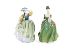 Two Royal Doulton porcelain lady figures