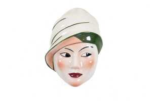 Two Crown Devon Art Deco ceramic wall masks - 4