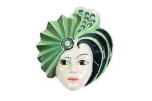 Two Crown Devon Art Deco ceramic wall masks - 2