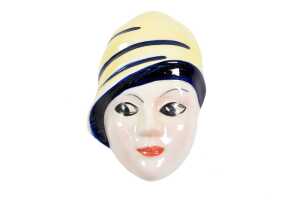 Two Crown Devon Art Deco ceramic wall masks - 4