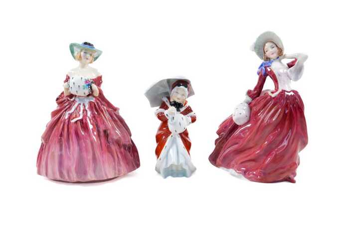 Three Royal Doulton porcelain lady figures