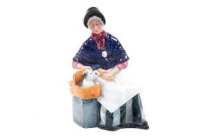 Three Royal Doulton grandmother porcelain figures including New Companions, Pretty Polly and Rest Awhile - 4