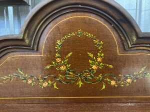 Antique Sheraton Revival mahogany breakfront display cabinet - 4
