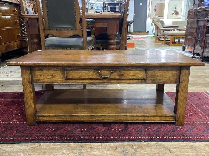Provincial style oak coffee table