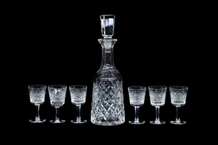 Waterford 'Alana' crystal decanter and set of six port glasses