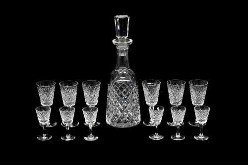 Waterford 'Alana' crystal decanter and two sets of six glasses