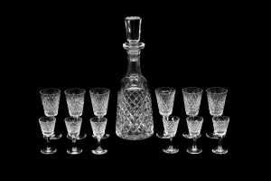 Waterford 'Alana' crystal decanter and two sets of six glasses