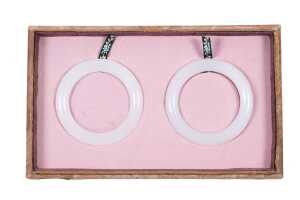A pair of white jade bangles - 2