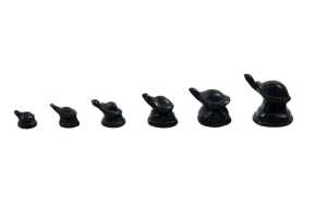 Burmese set of nine bronze opium weights surmounted by tortoise figures - 2