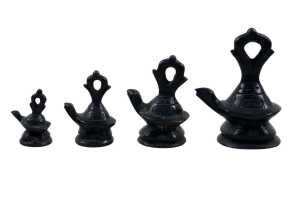 Burmese set of nine bronze opium weights surmounted by tortoise figures - 5