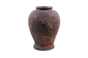 Antique Asian brown-glazed terracotta pot