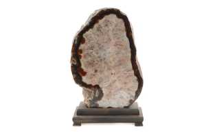 Polished natural agate geode featuring a crystalline centre - 2