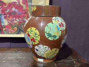Chinese red cloisonne ginger jar - 2