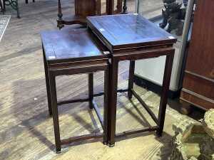 Chinese rosewood set of two nesting tables