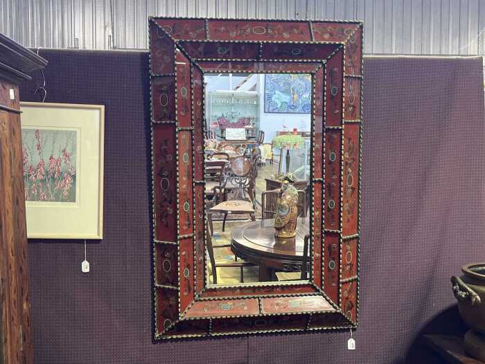 Wall mirror with Verre Eglomise frame