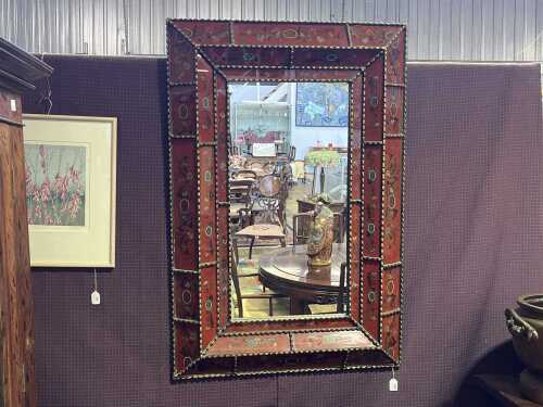 Wall mirror with Verre Eglomise frame