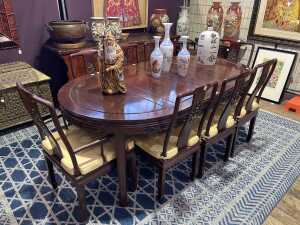 Chinese rosewood nine piece dining suite