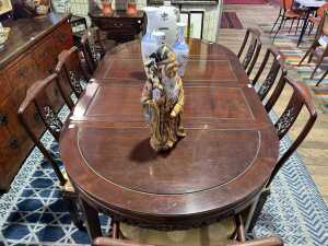 Chinese rosewood nine piece dining suite - 2