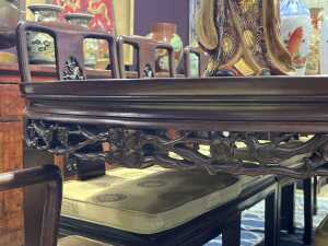 Chinese rosewood nine piece dining suite - 4