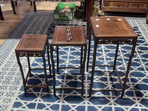 Chinese rosewood nest of three tables