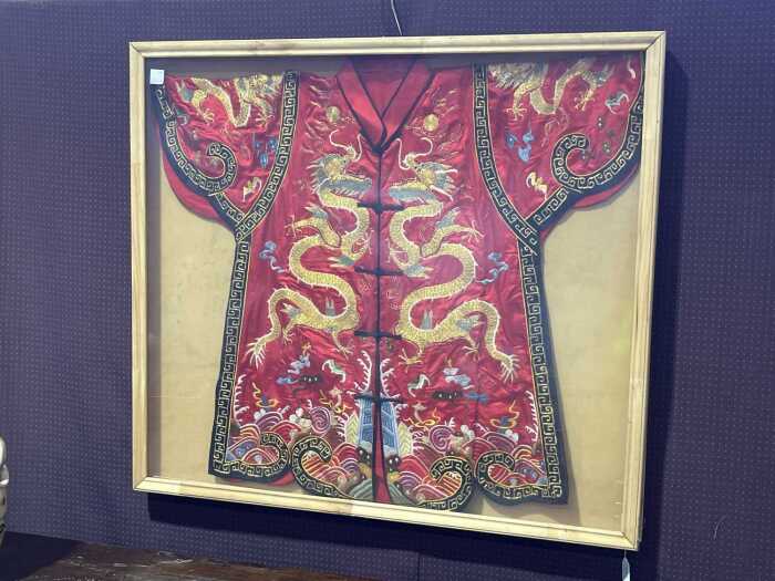 Chinese Emperor's jacket with gold dragon embrodiery