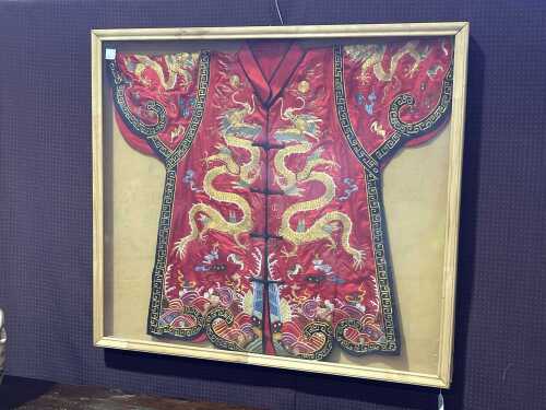 Chinese Emperor's jacket with gold dragon embrodiery