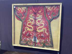 Chinese Emperor's jacket with gold dragon embrodiery