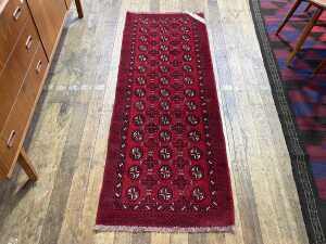Afghan Bukhara hand knotted wool rug