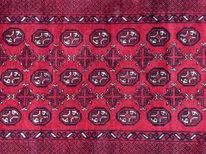 Afghan Bukhara hand knotted wool rug - 2