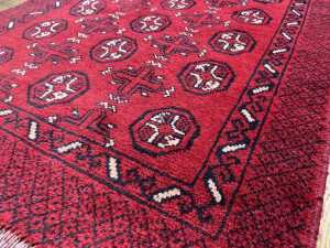 Afghan Bukhara hand knotted wool rug - 3