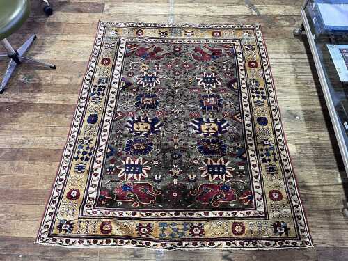 Vintage Hereke Turkish handmade silk rug