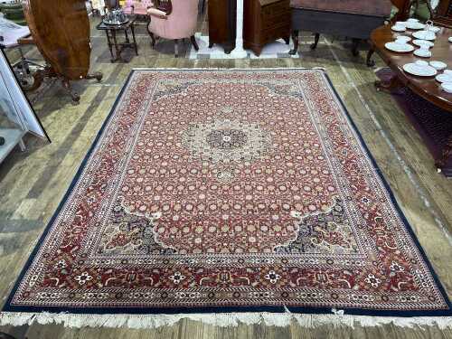Vintage Persian hand-knotted wool and cotton rug