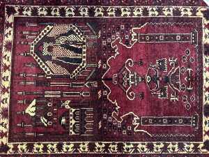 Afghan Kabul hand knotted prayer rug, - 2
