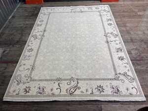 Indo Jaipur hand knotted silk and wool rug